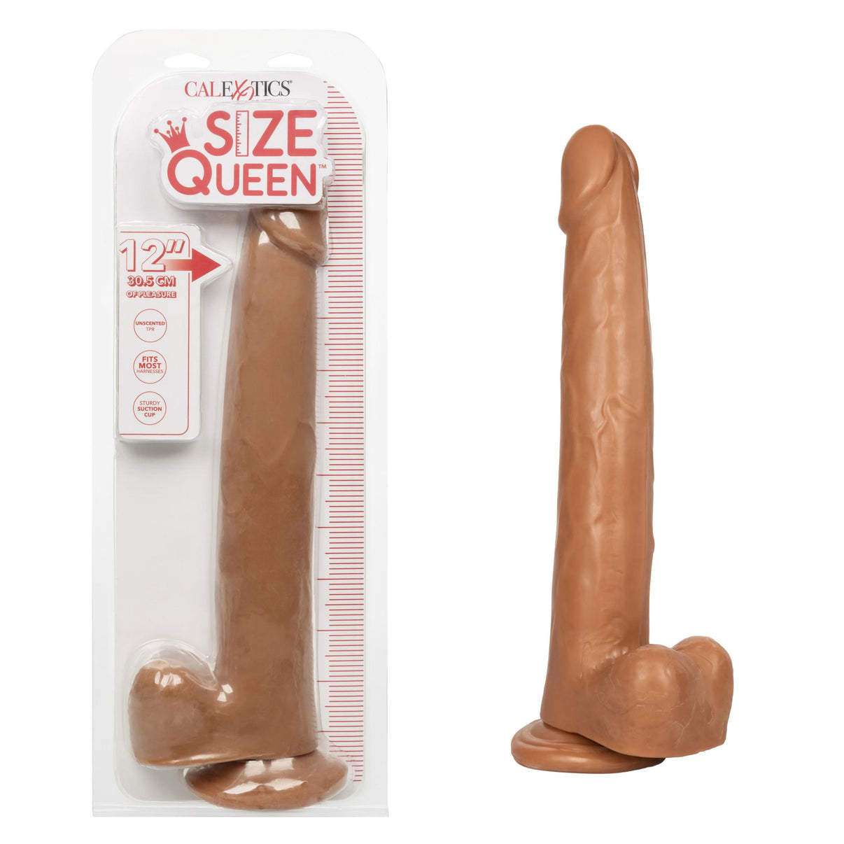 Size Queen 12 inch/30.5 Cm - Brown | 716770098719 | Discreet Personal Wellness