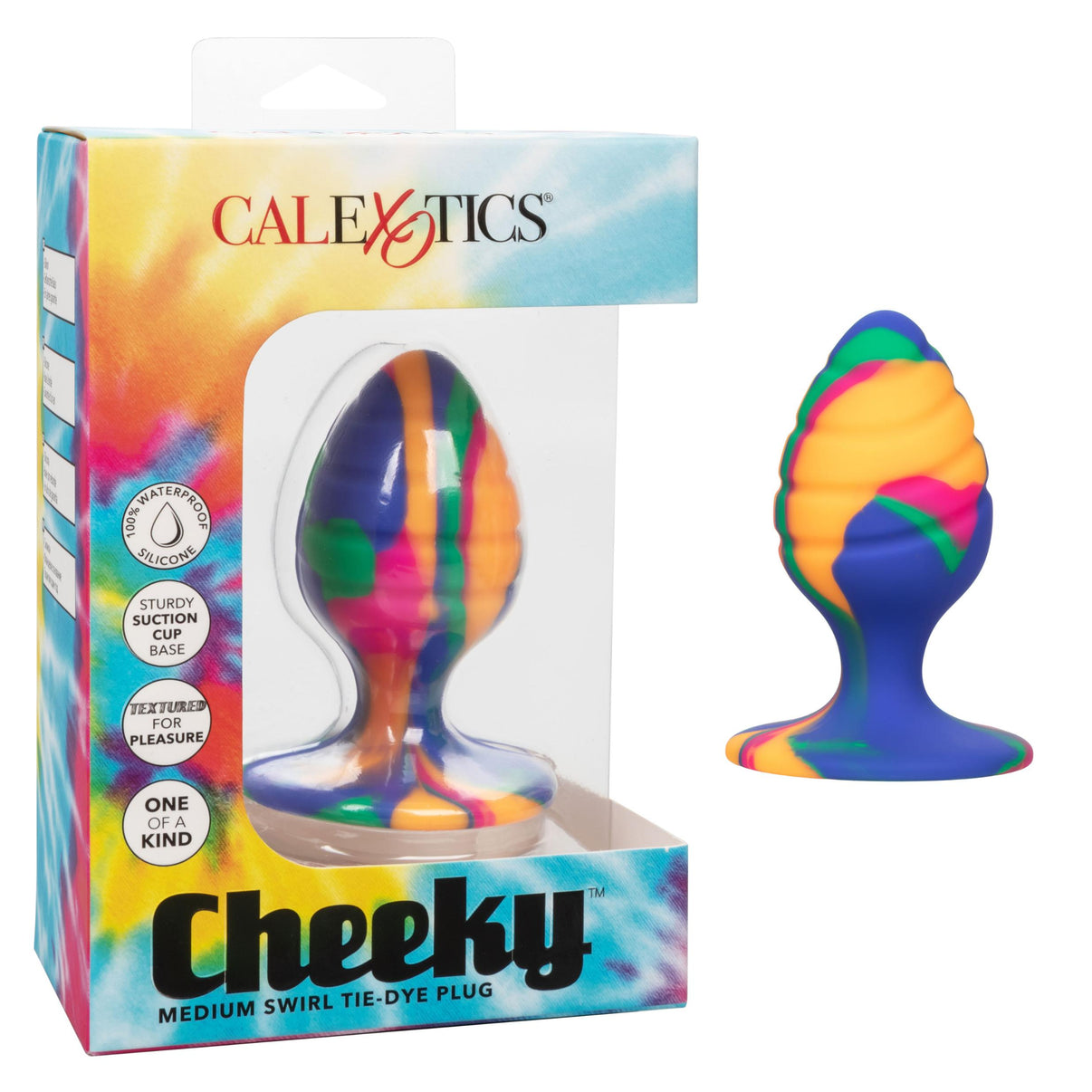 Cheeky Medium Swirl Tie-Dye Plug | 716770101532 | Discreet Personal Wellness