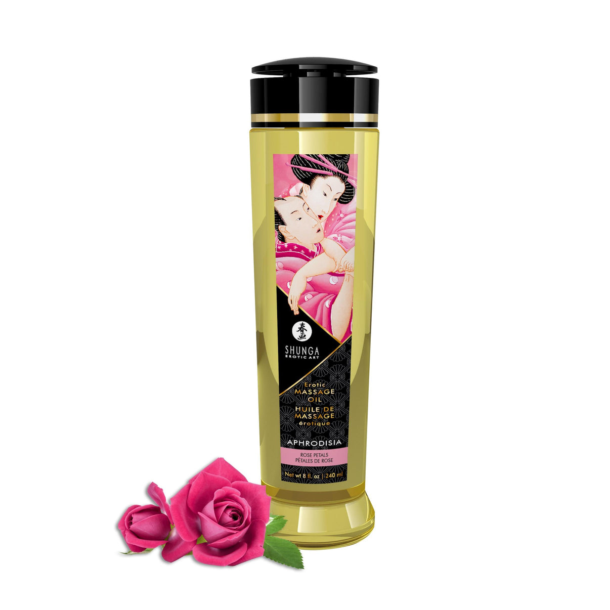 Massage Oils - Aphrodisia - 8 Fl. Oz. Rose Petals | 697309012003 | Discreet Personal Wellness
