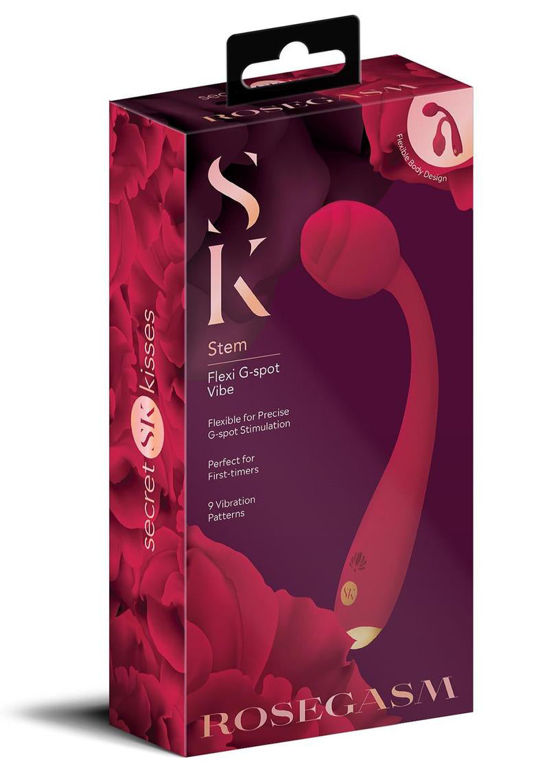 Rosegasm Long Stem Flexi G-Spot Vibe Rose - Red | 884472035445 | Discreet Personal Wellness