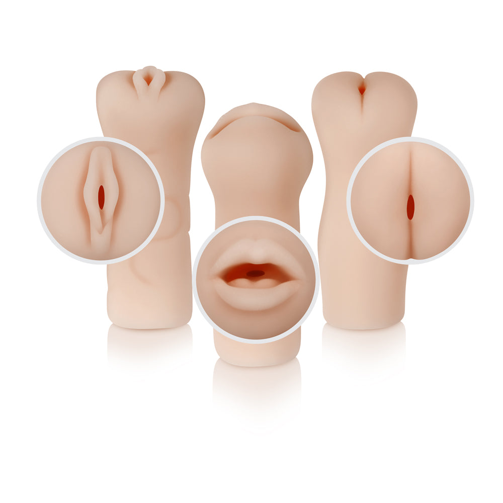 Selopa - Party Pack - Vagina, Ass, Mouth Style Strokers - 3 Pack - Light | 844477023489 | Discreet Personal Wellness