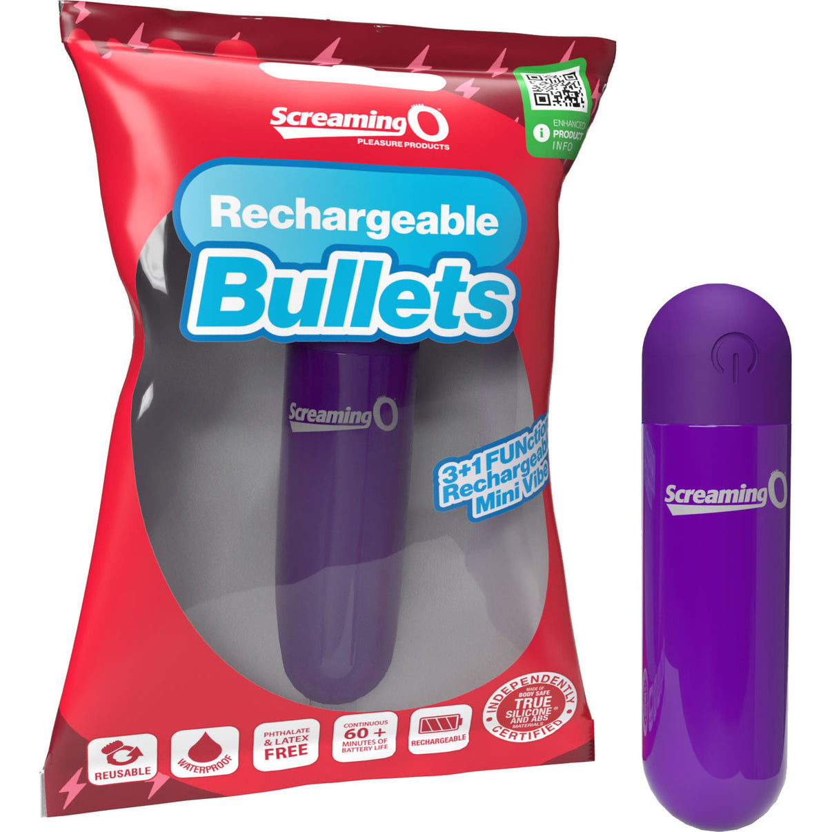 Screaming O Rechargeable Bullets - Purple | 817483017384 | Discreet Personal Wellness