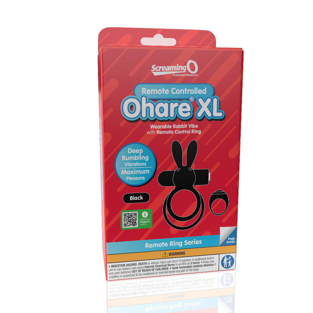 Screaming O Remote Controlled Ohare XL Vibrating Ring - Black | 817483017193 | Discreet Personal Wellness