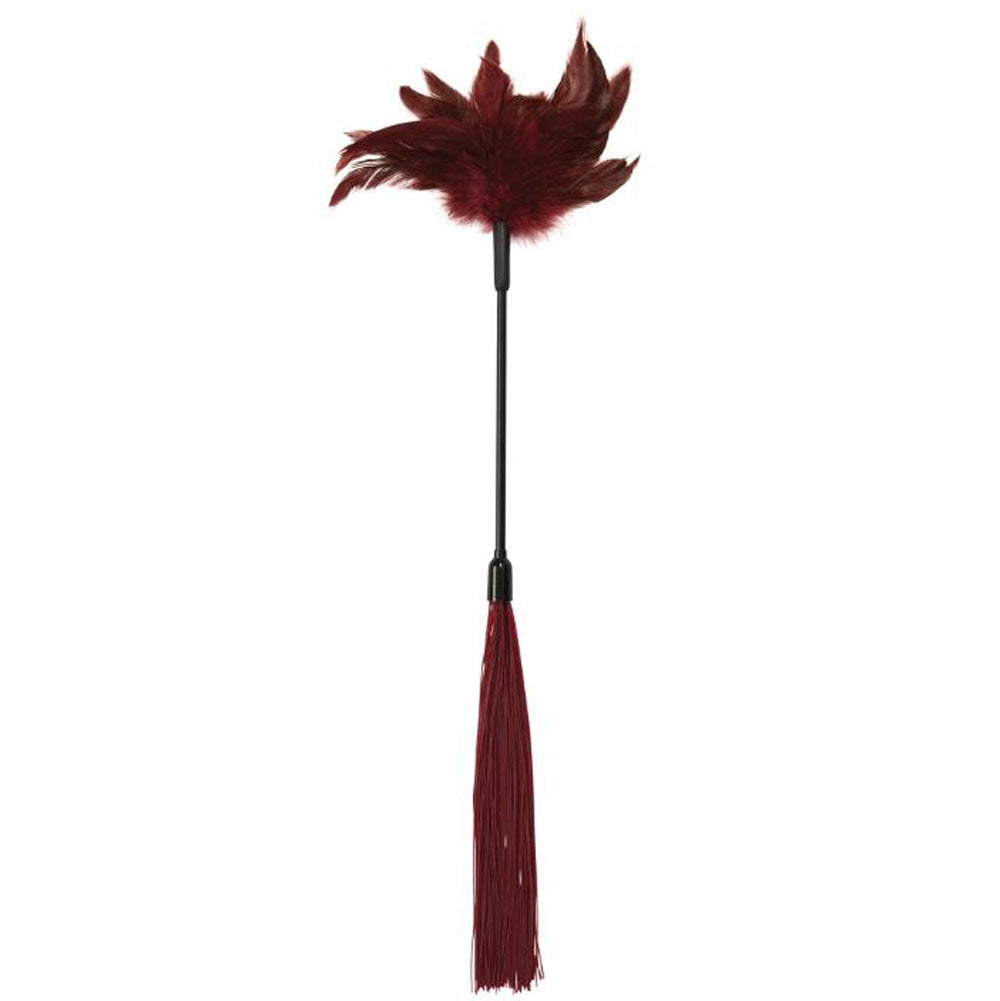 Sex and Mischief Enchanted Feather Tickler - Burgundy | 646709099336 | Discreet Personal Wellness