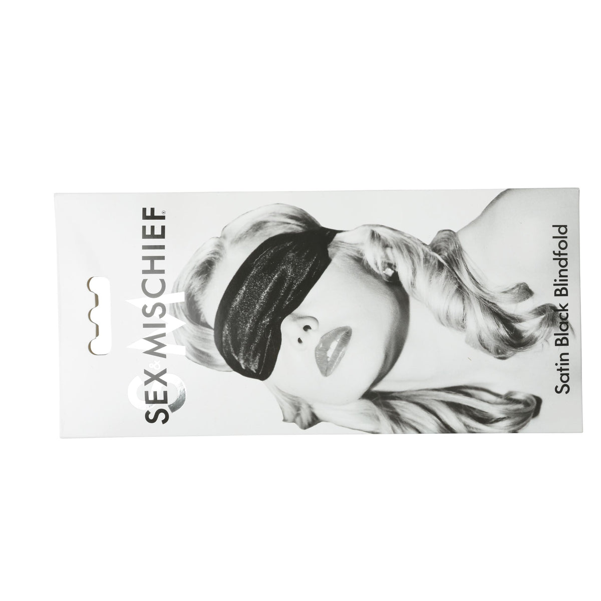 Sex and Mischief Satin Blindfold - Black | 646709100018 | Discreet Personal Wellness