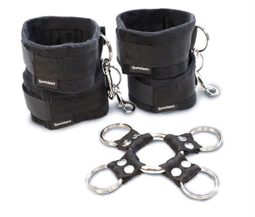 5 Piece Hog Tie and Cuff Set - Black | 646709325015 | Discreet Personal Wellness