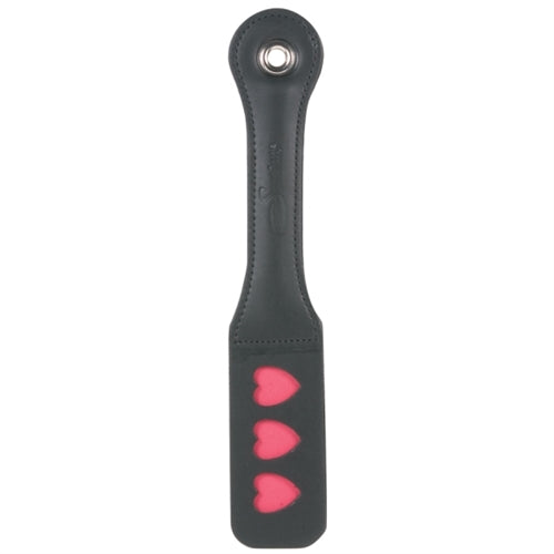 12 Inch Leather Impression Paddle - Heart | 646709902018 | Discreet Personal Wellness