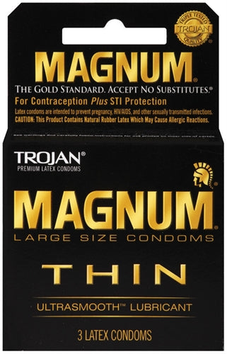 Trojan Magnum Thin - 3 Pack | 022600646037 | Discreet Personal Wellness