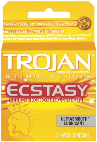Trojan Ultra Ribbed Ecstasy - 3 Pack | 022600947219 | Discreet Personal Wellness