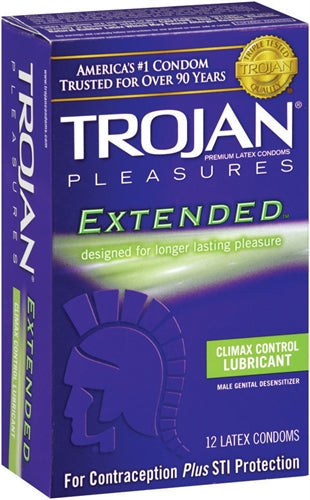 Trojan Pleasures Extended Pleasure - 12 Pack | 022600972525 | Discreet Personal Wellness