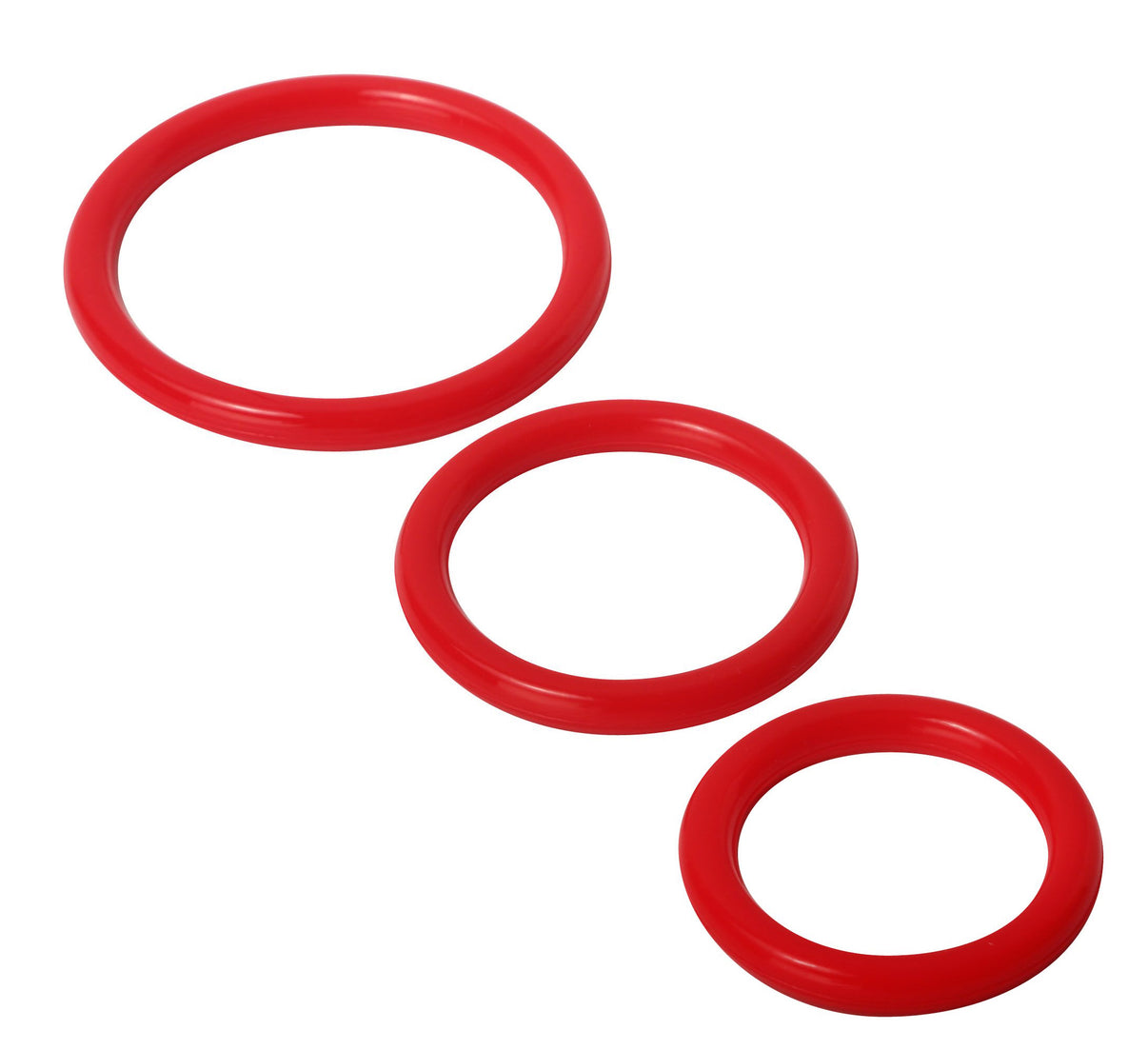 Trinity Silicone Penis Rings - Red | 811847011148 | Discreet Personal Wellness