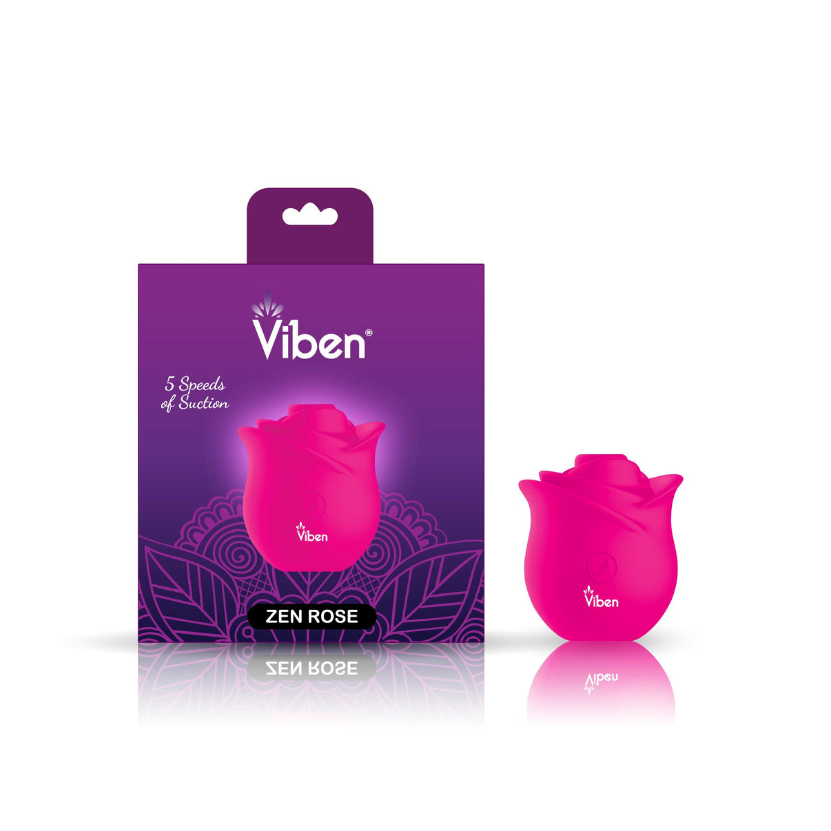 Zen Rose - Hot Pink - Handheld Rose Clitoral and Nipple Stimulator | 810080750111 | Discreet Personal Wellness