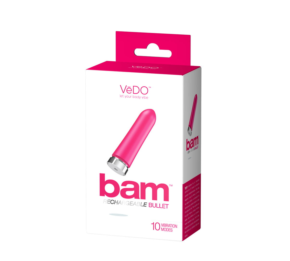 Bam Rechargeable Bullet - Hot in Bed Pink | 731882511536 | Discreet Personal Wellness