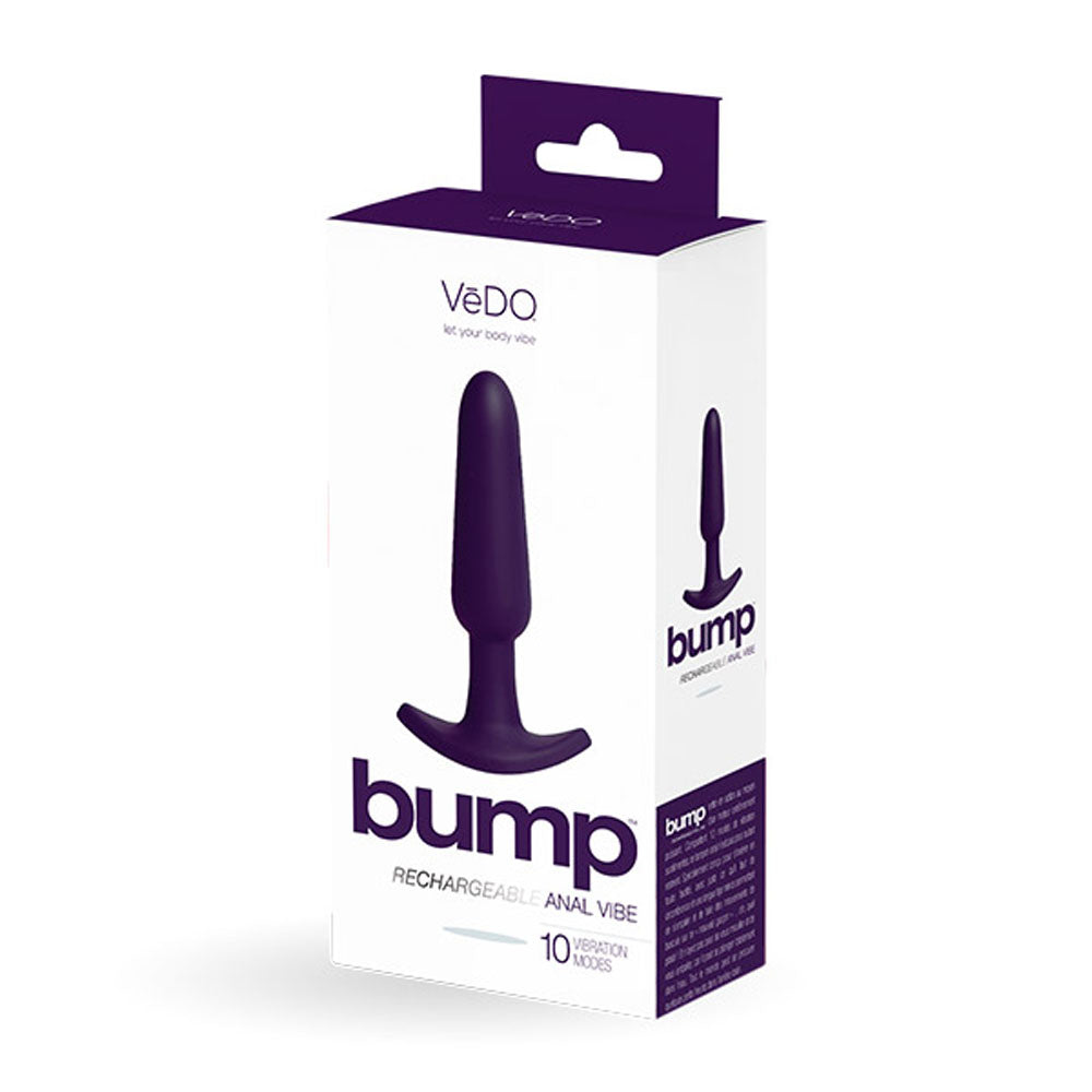 Bump Rechargeable Anal Vibe Butt Plug - Purple | 789185757021 | Discreet Personal Wellness