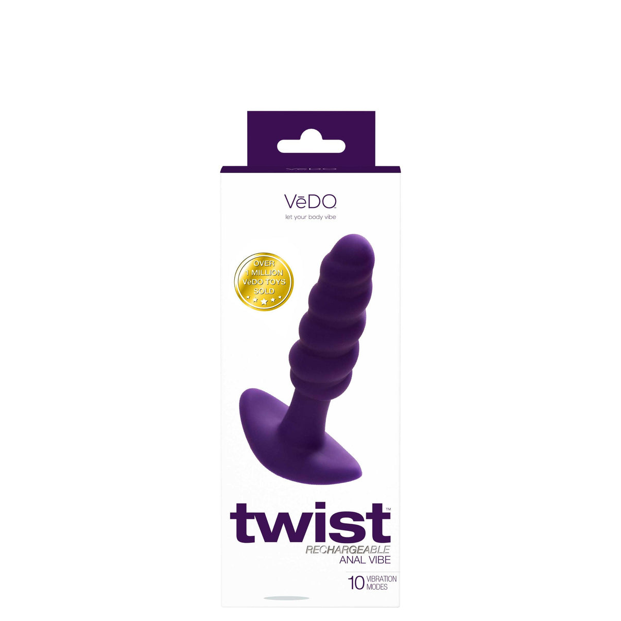 Twist Rechargeable Anal Vibe - Deep Purple | 792816281659 | Discreet Personal Wellness