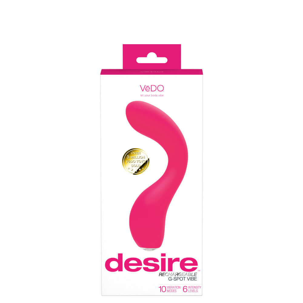 Desire Rechargeable G-Spot Vibe - Pink | 850052871222 | Discreet Personal Wellness