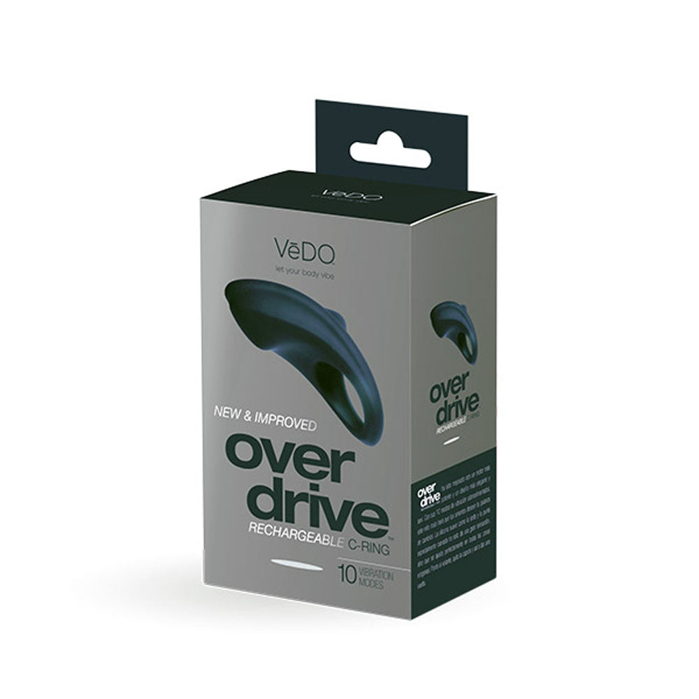 Overdrive Plus Rechargeable Penis Ring - Black | 789185757038 | Discreet Personal Wellness