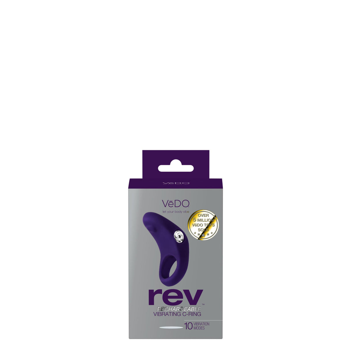 Rev Rechargeable Vibrating C-Ring - Purple | 850052871048 | Discreet Personal Wellness