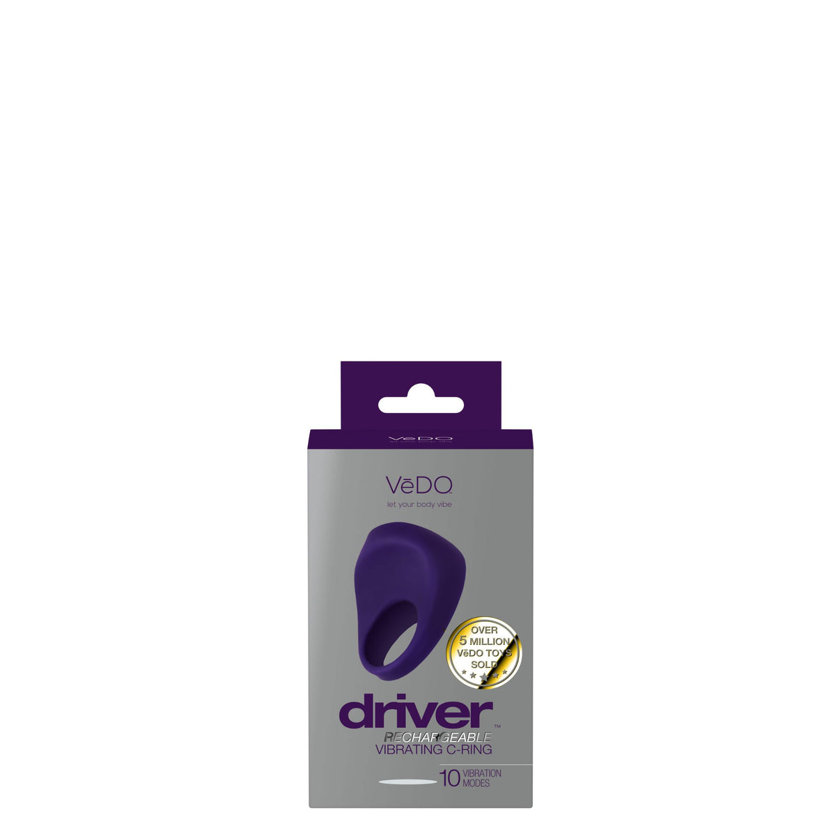 Driver Rechargeable Vibrating C-Ring - Purple | 850052871062 | Discreet Personal Wellness