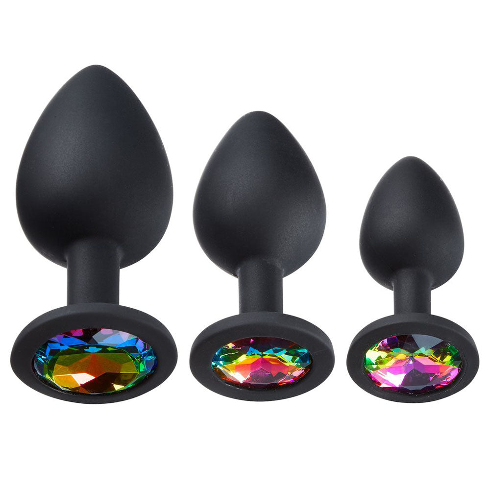 Cloud 9 Novelties Gems Silicone Anal Plug Set - Includes Small, Med & Large Size | 853545008129 | Discreet Personal Wellness