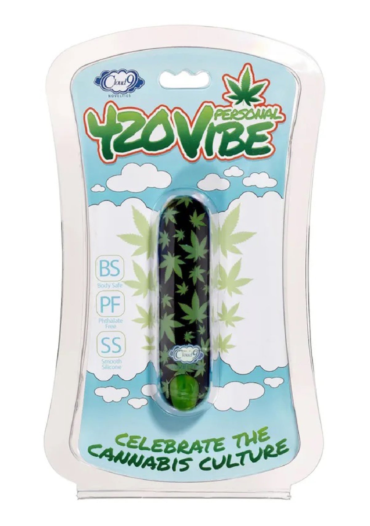 420 Stubby Vibe Cannabis Leaf - Black/green | 850047085146 | Discreet Personal Wellness