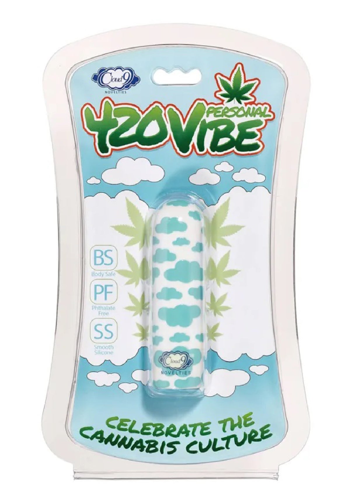 420 Stubby Vibe Cloud - White/blue | 850047085153 | Discreet Personal Wellness