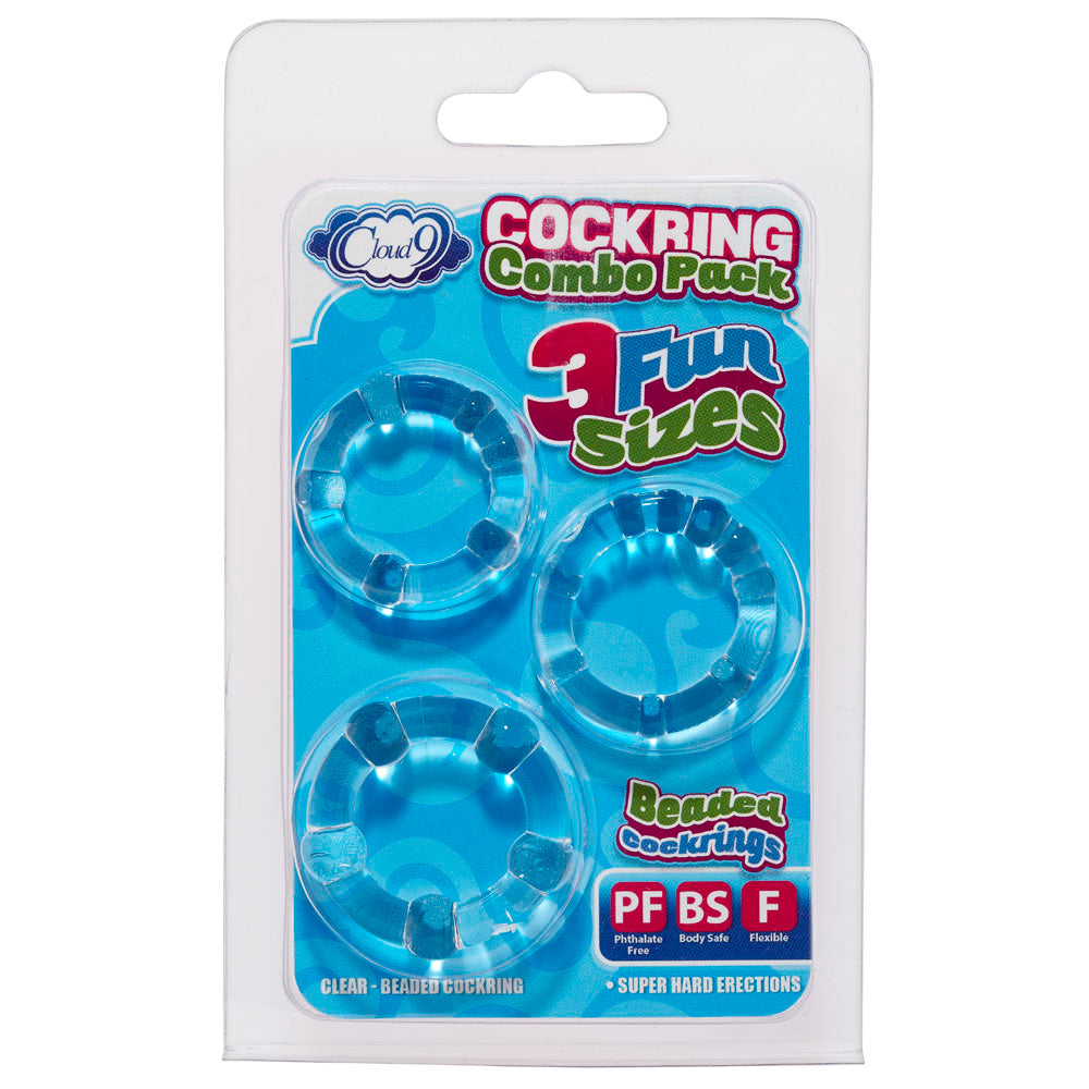 Penisring Combo Beaded - Clear | 635346638312 | Discreet Personal Wellness
