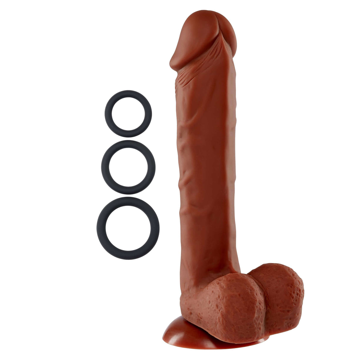 9 Inch Silicone Pro Odorless Penis - Brown | 685239852905 | Discreet Personal Wellness