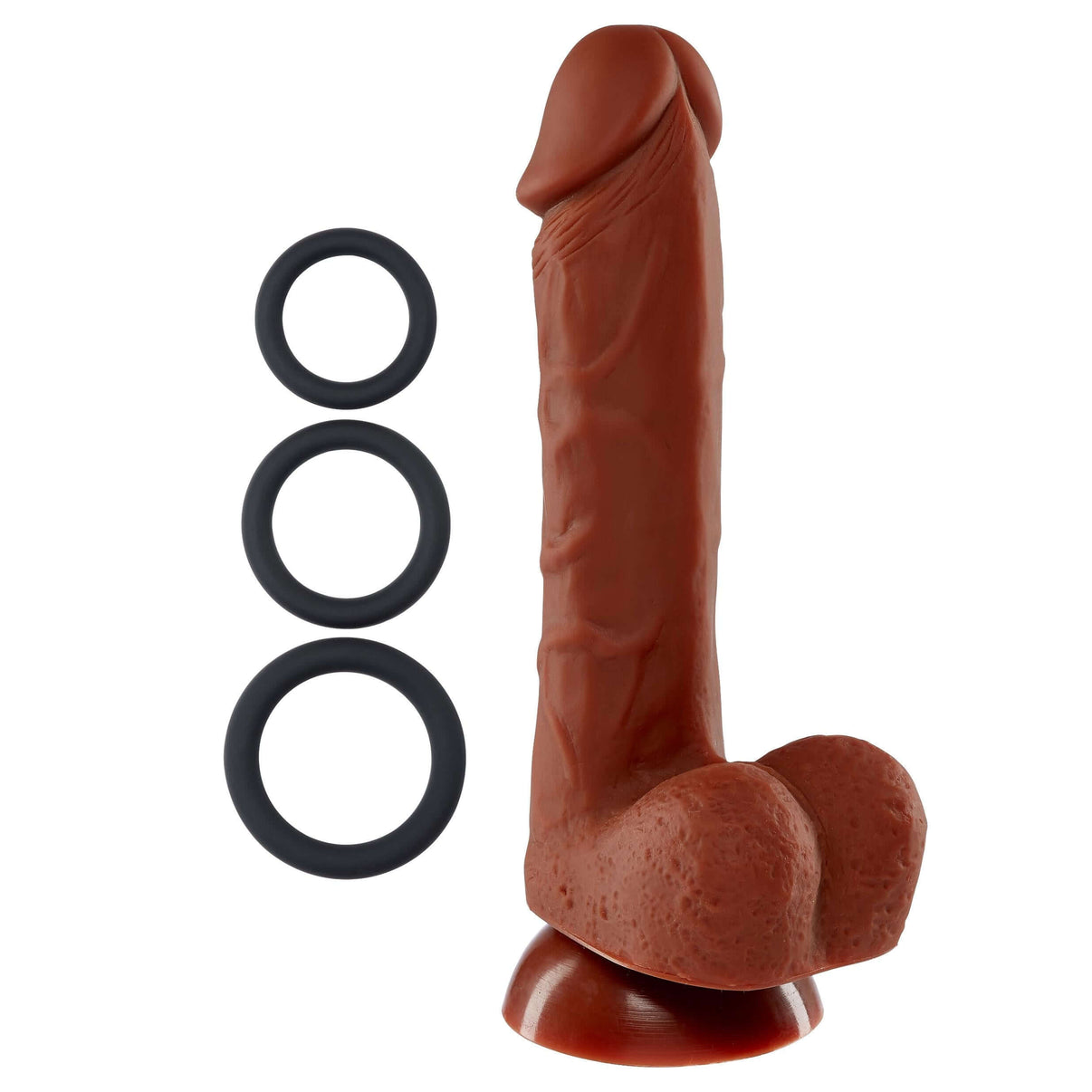 7 Inch Silicone Pro Odorless Penis - Brown | 685239852912 | Discreet Personal Wellness