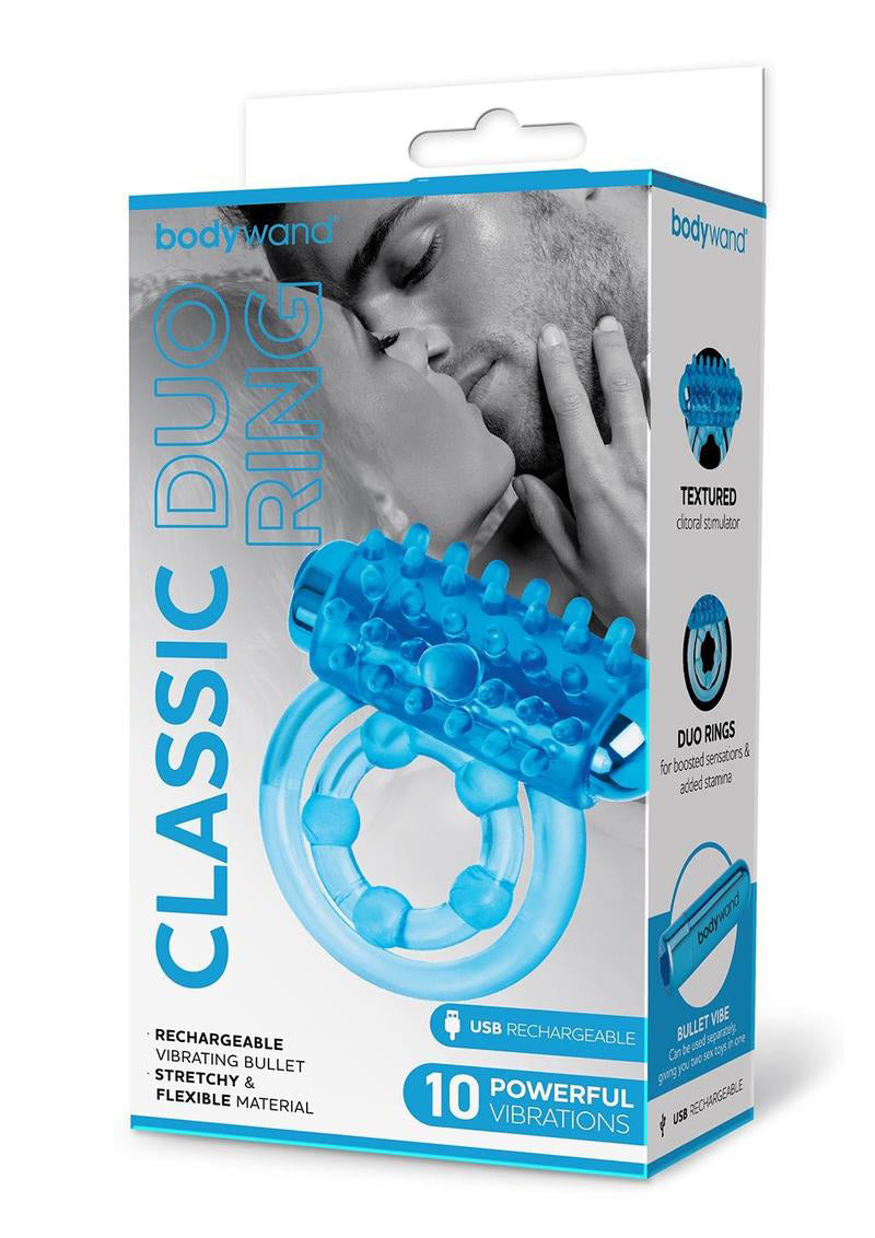 Bodywand Rechargeable Classic Duo Ring - Blue | 848416013302 | Discreet Personal Wellness