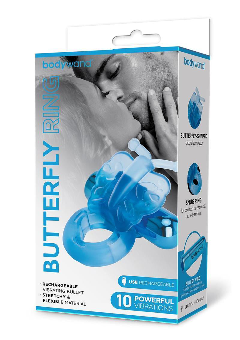 Bodywand Rechargeable Butterfly Ring - Blue | 848416013319 | Discreet Personal Wellness