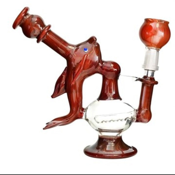 7" Custom Fish Oil Rig With Dabber , Nail, And Bowl | USGP-22014 | Discreet Personal Wellness